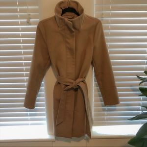 High Collar Tan Winter Coat